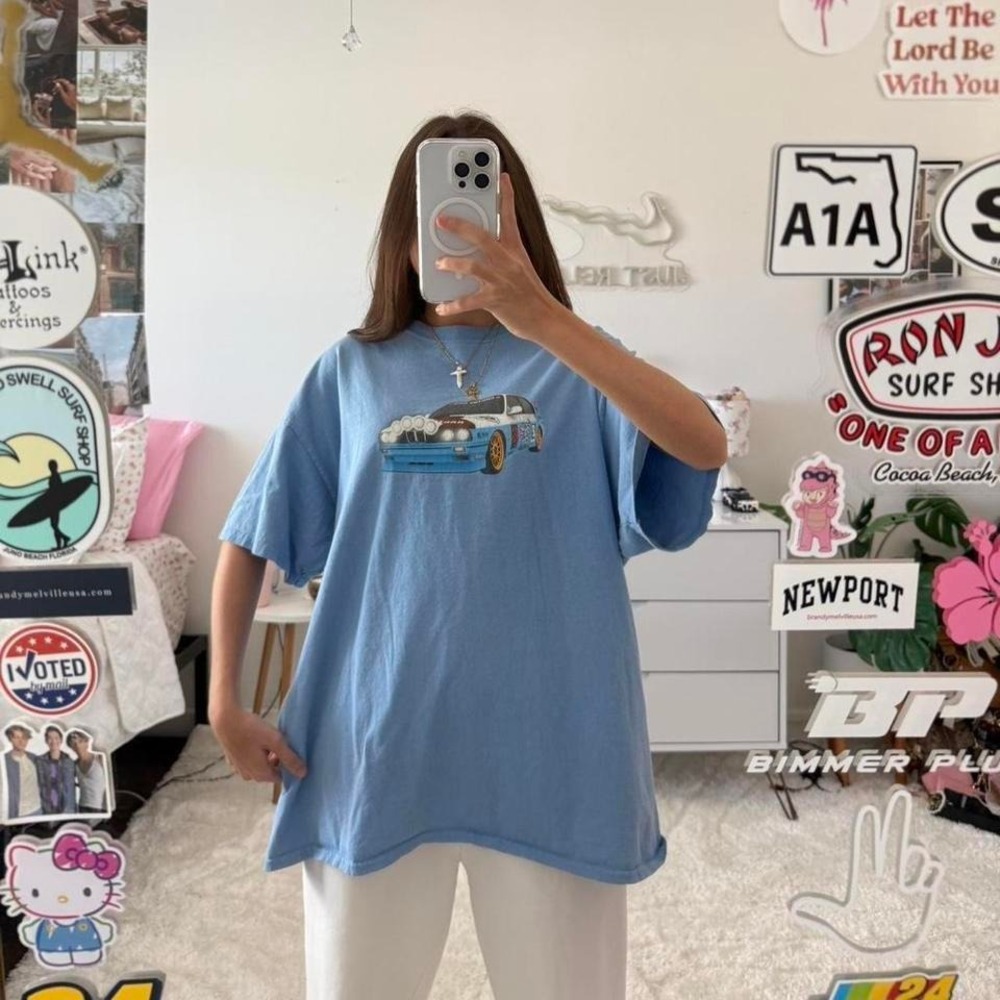 Travis Scott bmw sky blue car graphic t shirt JACKBOYS